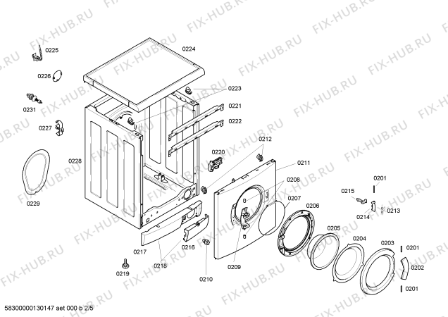 Взрыв-схема стиральной машины Bosch WVD24520 - Схема узла 02