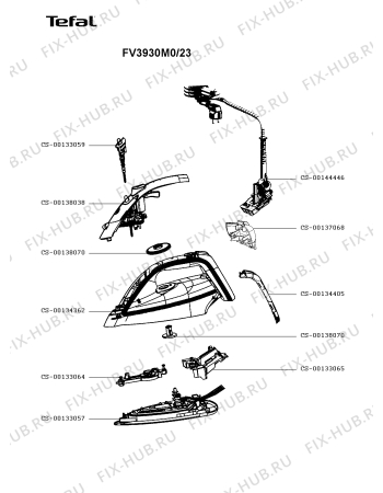 Схема №1 FV3930E0/23 с изображением Ручка для электроутюга Tefal CS-00134362