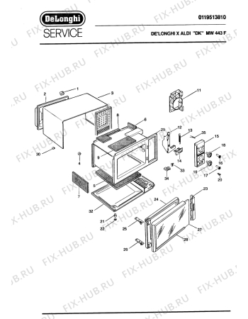 Схема №1 MW440F MARRONE BRAUN с изображением Подрешетка для свч печи DELONGHI 611872