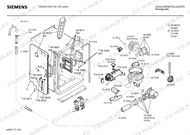Схема №2 SR23215EU с изображением Передняя панель для посудомоечной машины Siemens 00351218