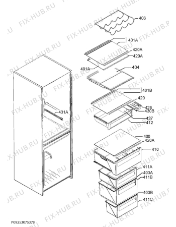 Взрыв-схема холодильника Aeg RCB83724VW - Схема узла Internal parts