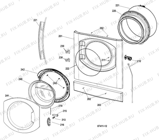 Взрыв-схема стиральной машины Hotpoint-Ariston ARXXF129IT (F051762) - Схема узла