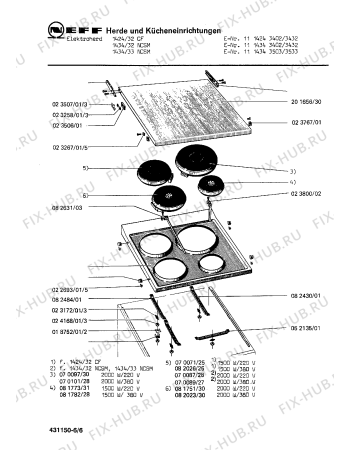 Схема №1 1114243231 1424/31F с изображением Часы для печи Bosch 00081938