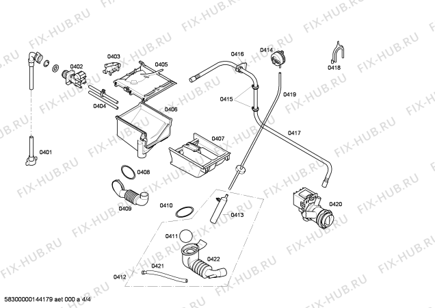Взрыв-схема стиральной машины Bosch WAE16464ME - Схема узла 04