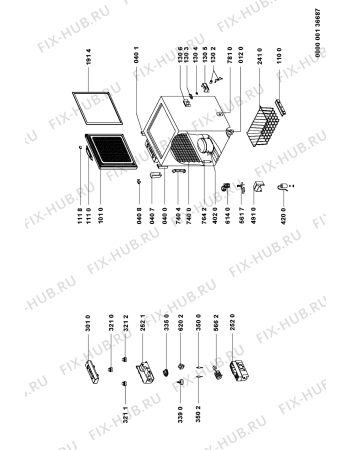Схема №1 AFG 508-B/H с изображением Часть корпуса для холодильной камеры Whirlpool 481946288092