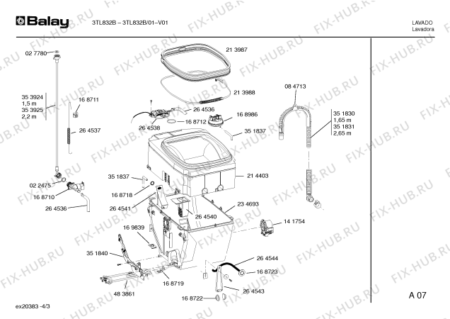 Схема №1 3TL832B TL832 с изображением Панель управления для стиралки Bosch 00366501