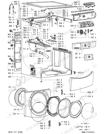 Схема №1 713 GT/BC с изображением Обшивка для стиралки Whirlpool 481245215942