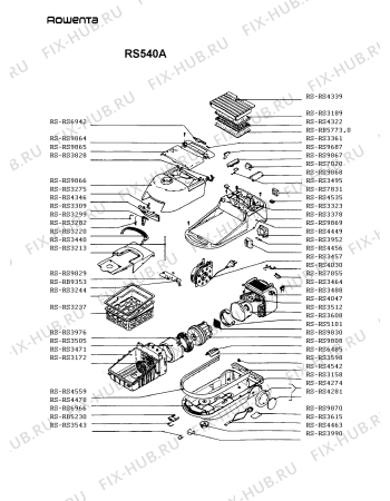 Взрыв-схема пылесоса Rowenta RS540A - Схема узла RS540A__.FR1