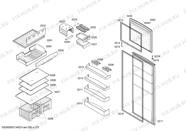 Схема №1 BD4304ANFE с изображением Дверь морозильной камеры для холодильника Bosch 00244520