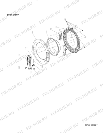 Схема №1 AWG/B M6060 с изображением Обшивка для стиралки Whirlpool 482000020925
