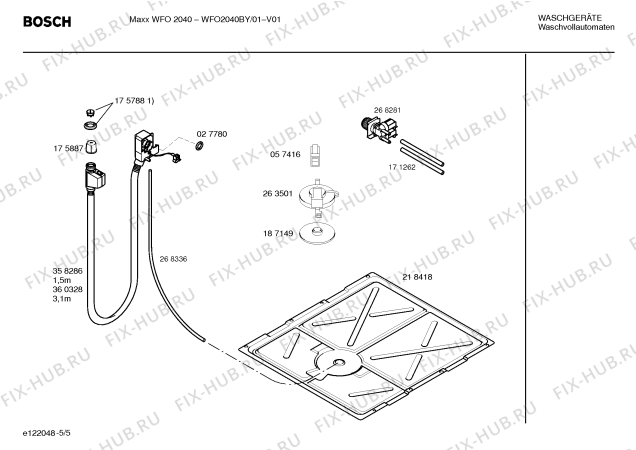 Схема №1 WFO2040BY Maxx WFO 2040 с изображением Таблица программ для стиралки Bosch 00580424