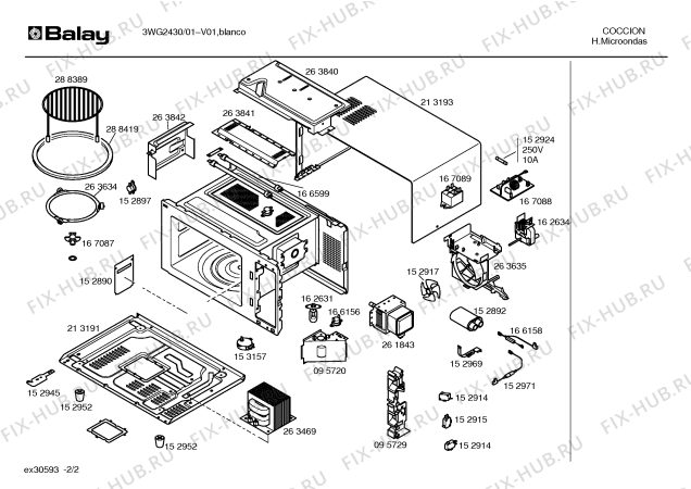 Схема №1 3WG2430 с изображением Захват для микроволновки Bosch 00167087