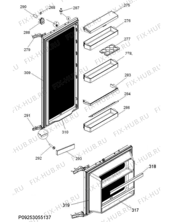 Взрыв-схема холодильника Electrolux IK32512LI - Схема узла Door