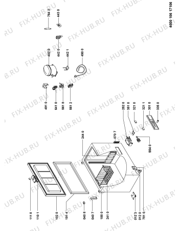 Схема №1 CFH 265T с изображением Моторчик вентилятора для холодильника Whirlpool 481010450862