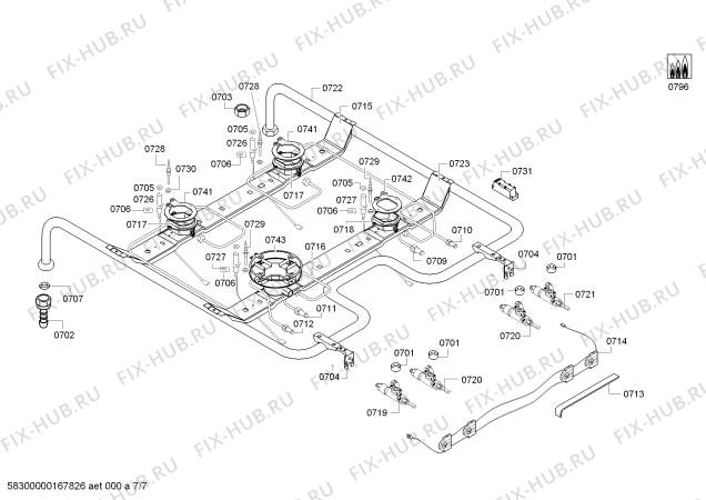 Схема №1 FRS4111WML с изображением Панель управления для духового шкафа Bosch 00743755
