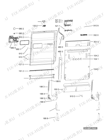 Схема №1 LVI 220 FD с изображением Блок управления для посудомойки Whirlpool 481010612878