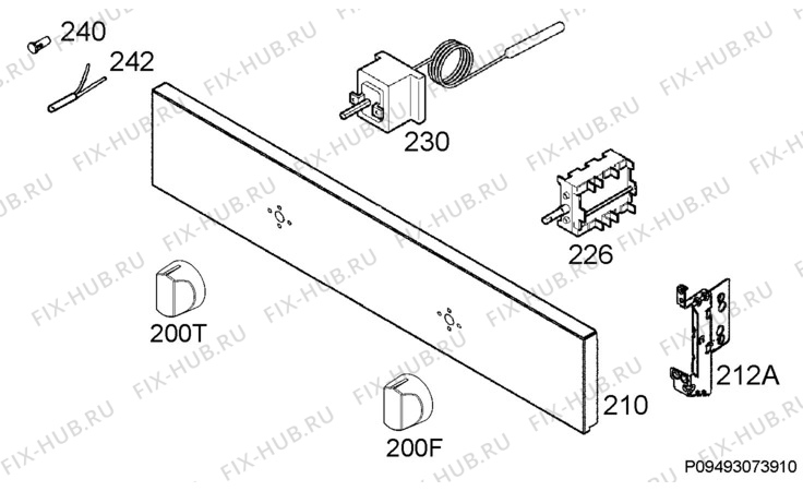 Взрыв-схема плиты (духовки) Zanussi ZZB20601XV - Схема узла Command panel 037