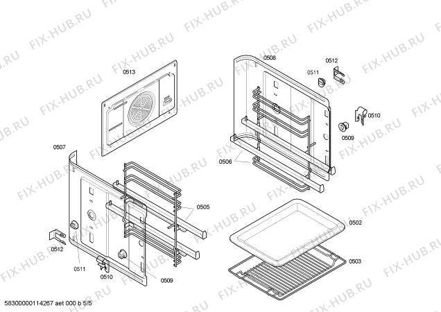 Схема №1 3HF508B с изображением Внешняя дверь для электропечи Bosch 00472596