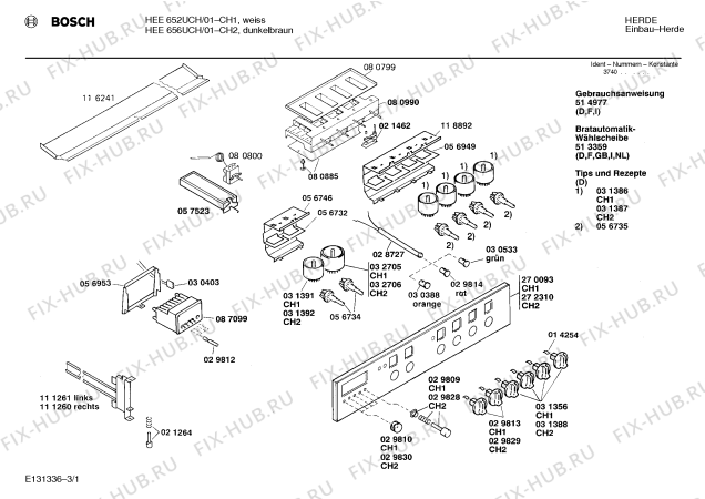 Схема №1 HBE632U66 с изображением Переключатель режимов для духового шкафа Siemens 00057523