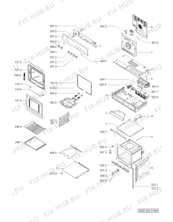 Схема №1 ESN5461 SW с изображением Кнопка для духового шкафа Whirlpool 481941129737