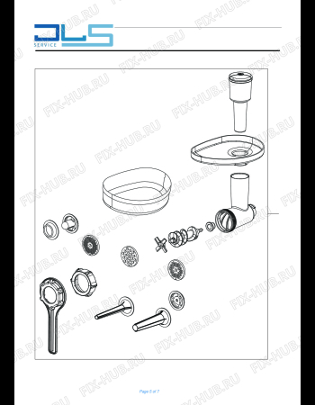 Взрыв-схема кухонного комбайна KENWOOD KVL6370S KITCHEN MACHINE - CHEF - Схема узла 5