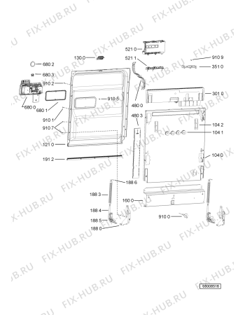 Схема №1 GSX 5513 с изображением Блок управления для посудомоечной машины Whirlpool 481072799931