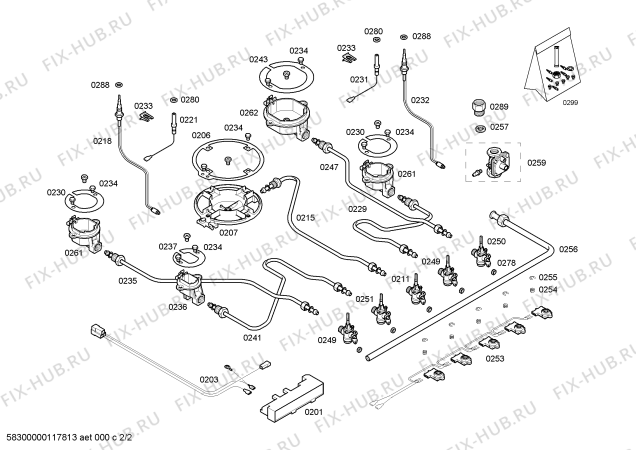 Взрыв-схема плиты (духовки) Bosch PCL755FAU - Схема узла 02