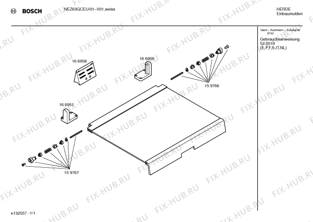Схема №1 NEZ63GCEU с изображением Инструкция по установке/монтажу для духового шкафа Siemens 00520510