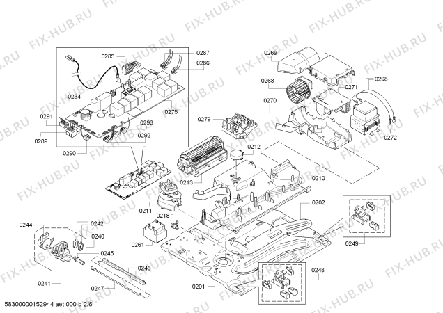 Взрыв-схема плиты (духовки) Bosch HBC86P753W - Схема узла 02