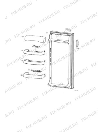 Взрыв-схема холодильника Zanussi ZC255 - Схема узла Door 003