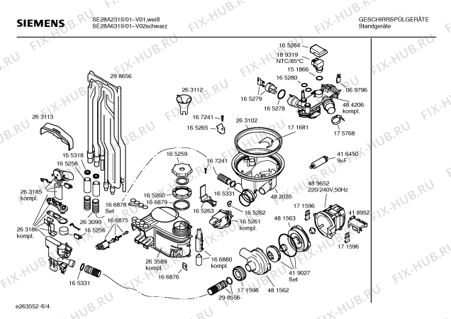 Взрыв-схема посудомоечной машины Siemens SE28A231II (to be decided) - Схема узла 04