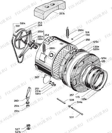 Взрыв-схема стиральной машины Rex RC500JX - Схема узла Functional parts 267