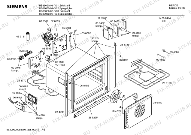 Схема №2 HB89081 с изображением Кнопка для плиты (духовки) Siemens 00152090