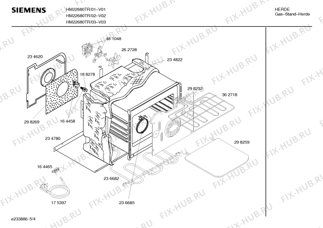 Схема №1 HM22680TR Siemens с изображением Крышка для плиты (духовки) Siemens 00236734