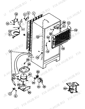 Взрыв-схема стиральной машины Electrolux TRE1520W - Схема узла Refrigerator cooling system