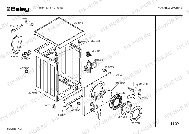 Схема №1 T8247E с изображением Кабель для стиралки Bosch 00297395