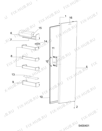 Взрыв-схема холодильника Hotpoint-Ariston SH61QXRD (F096325) - Схема узла
