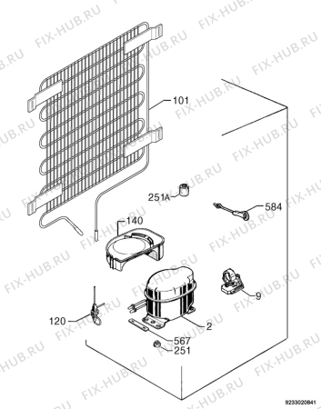 Взрыв-схема холодильника Electrolux ERN15350 - Схема узла Cooling system 017