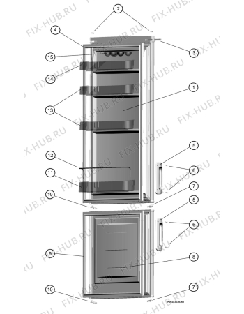 Взрыв-схема холодильника Electrolux ERB23010W - Схема узла Door 003