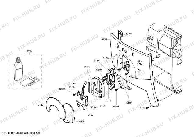 Схема №1 CA7500 Macchiato с изображением Дисплейный модуль для электрокофемашины Bosch 00646305
