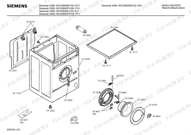Схема №1 WV22800BY SIWAMAT 2280 с изображением Инструкция по эксплуатации для стиралки Bosch 00515953