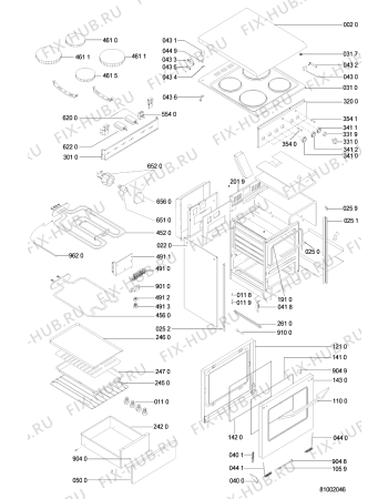 Схема №1 C 290 BL с изображением Уплотнитель (прокладка) Whirlpool 481953228253