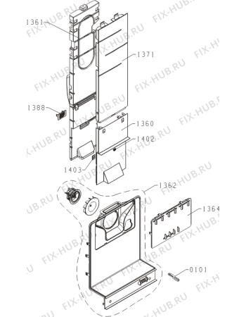 Взрыв-схема холодильника Panasonic NR-BN31EX1-E (508808, HZF3369EZ) - Схема узла 03