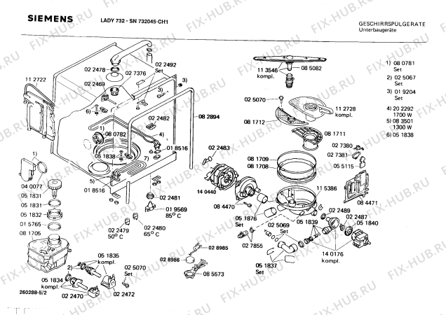 Взрыв-схема посудомоечной машины Siemens SN732045 - Схема узла 02