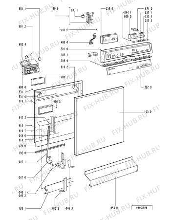 Схема №1 GSF 4055 WS с изображением Обшивка для посудомоечной машины Whirlpool 481245370958