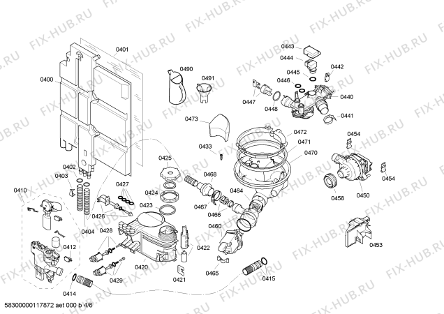 Взрыв-схема посудомоечной машины Bosch SGV09T23EU - Схема узла 04