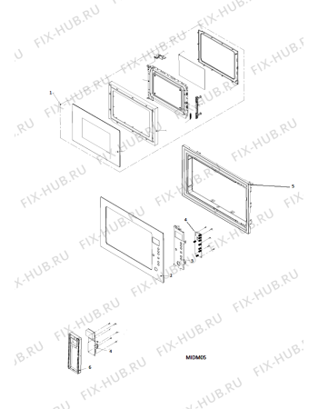 Взрыв-схема микроволновой печи Indesit MWK2211QHA (F087575) - Схема узла