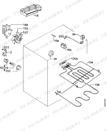 Взрыв-схема плиты (духовки) Zanussi HM443PN - Схема узла Electrical equipment 268