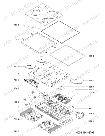 Схема №1 KICU540BSS с изображением Керамическая поверхность для электропечи Whirlpool 481010446727
