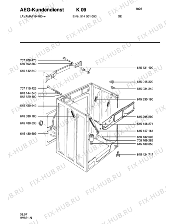 Взрыв-схема стиральной машины Aeg LAV84700-W - Схема узла Housing 001